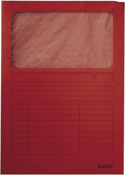 Chemise à fenêtre Leitz carton A4 - 100 pièces - rouge