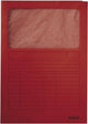 Chemise à fenêtre Leitz carton A4 - 100 pièces - rouge