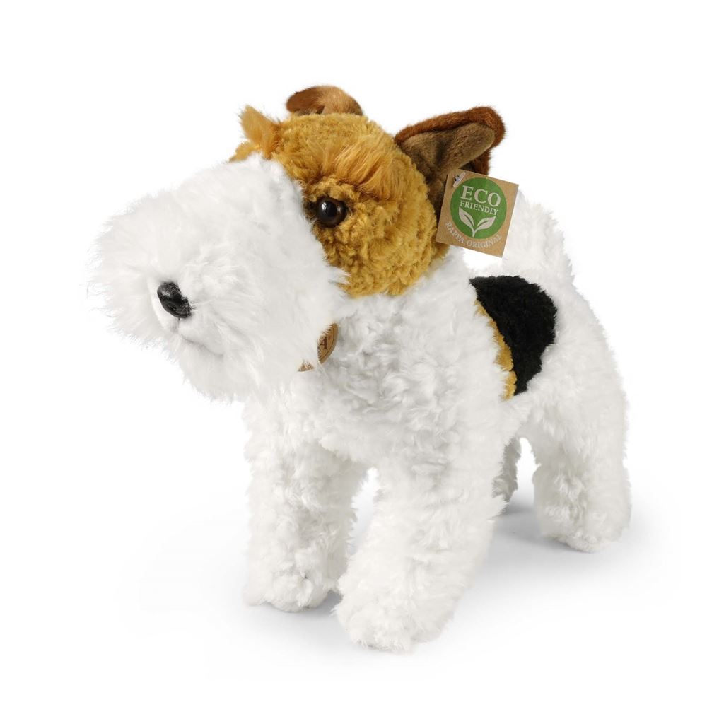 Peluche fox terrier 30 cm écologique
