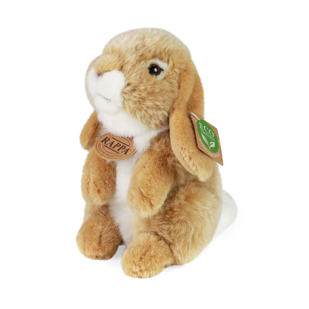 Peluche lièvre beige 18 cm écologique
