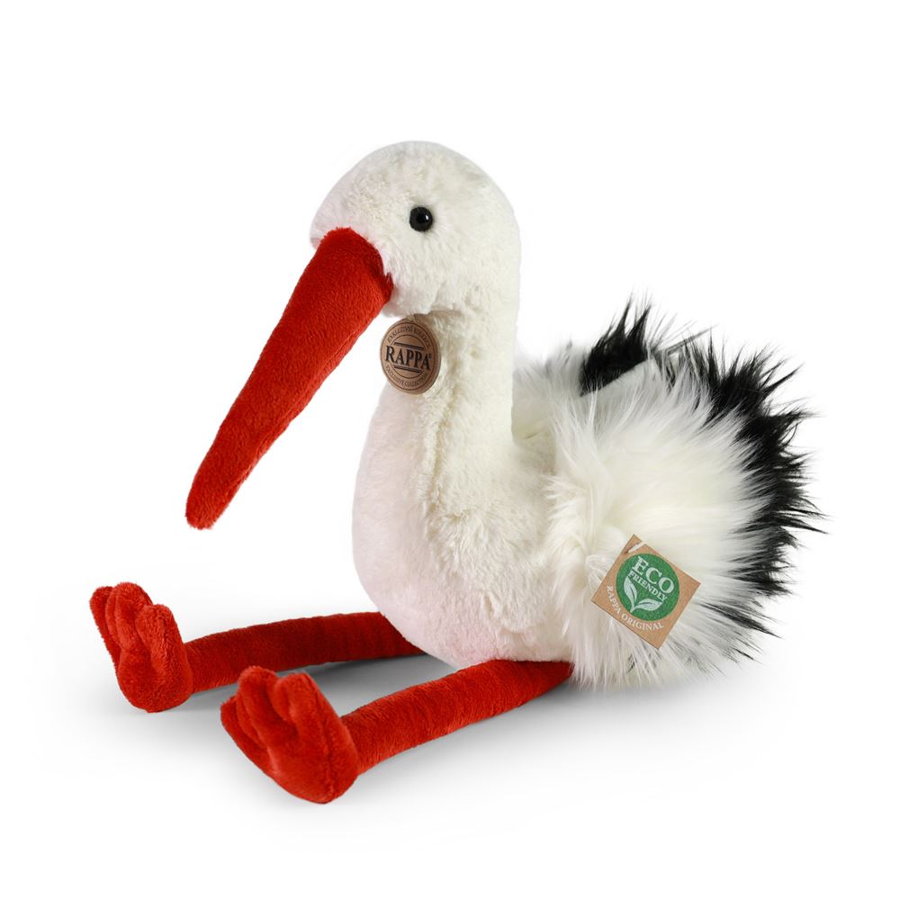 Peluche cigogne 39 cm écologique