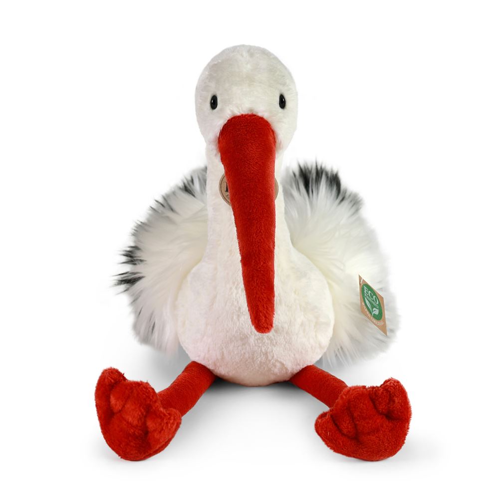 Peluche cigogne 39 cm écologique