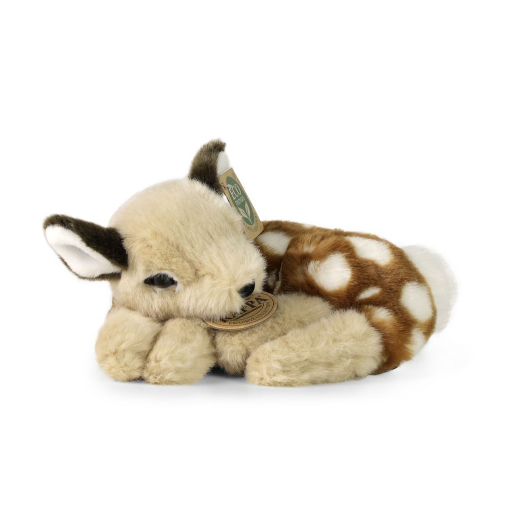 Peluche cerf couché 18 cm écologique