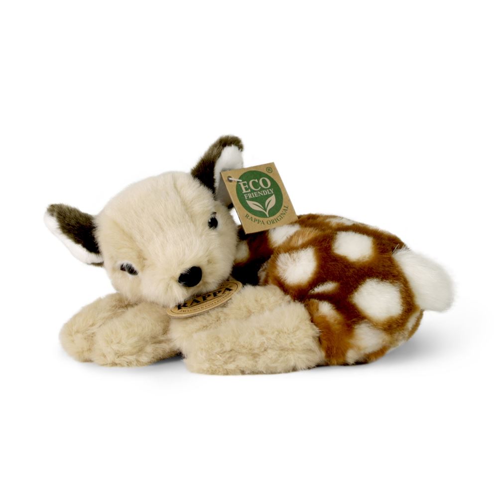 Peluche cerf couché 18 cm écologique