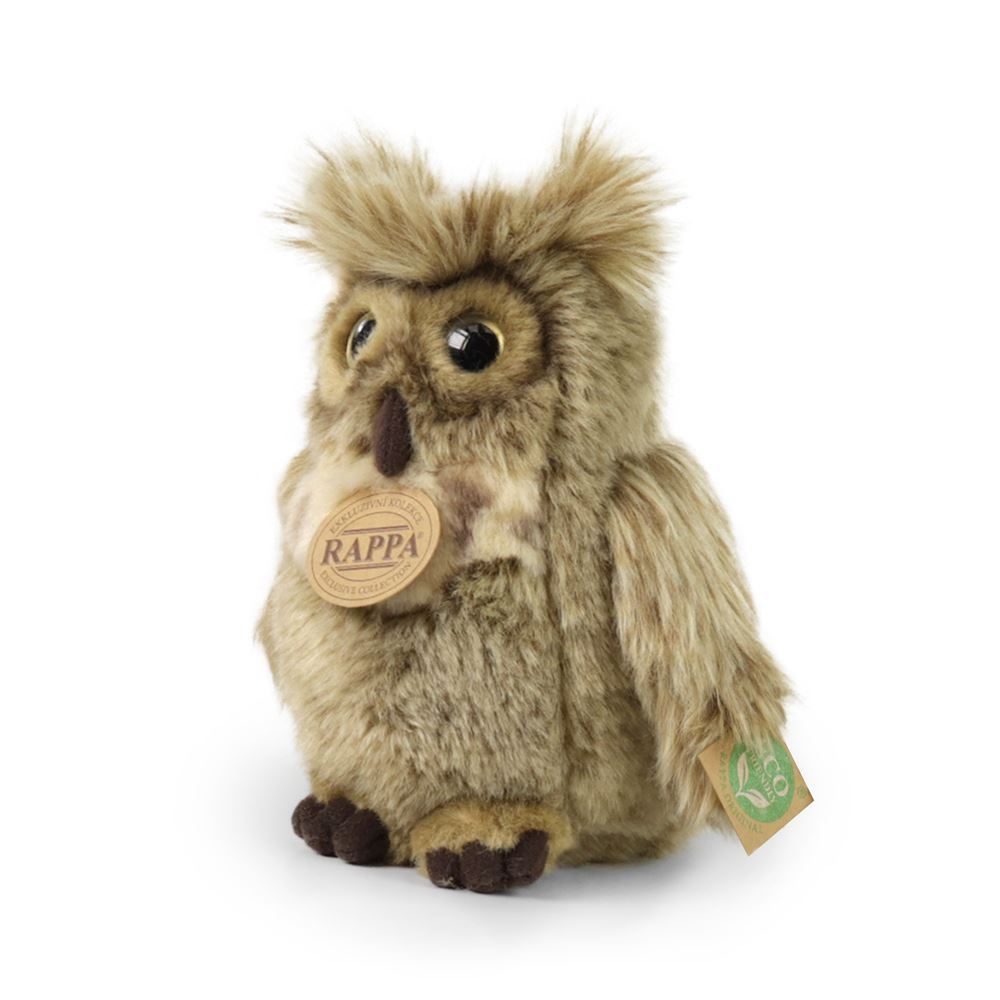 Peluche hibou grand-duc 17 cm écologique