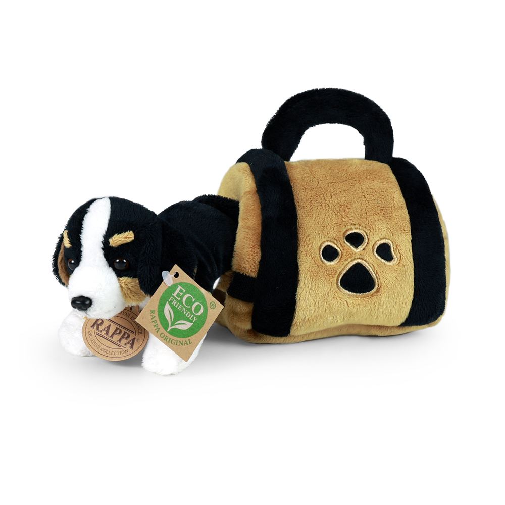 Peluche chien de Berne avec cage 15 cm éco-vr