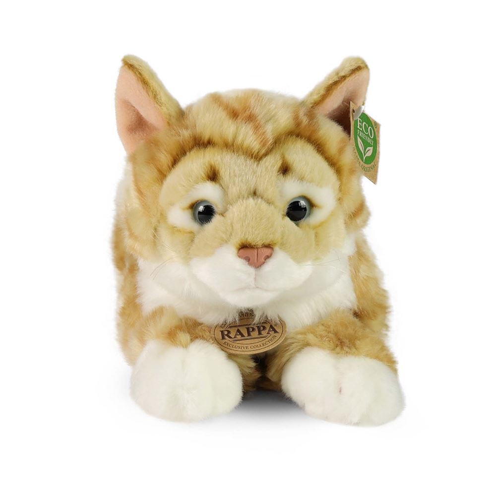 Peluche chat rayé rouge 40 cm eco-fri