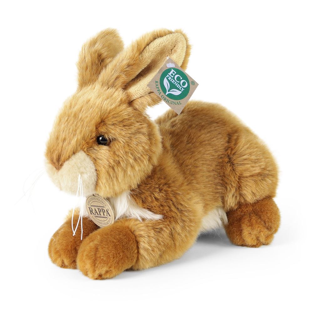 Peluche lapin couché 23 cm écologique