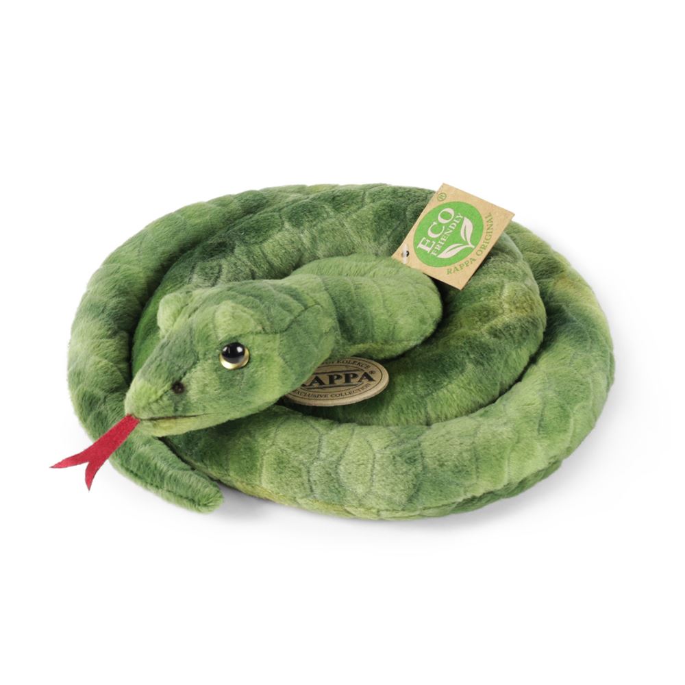 Peluche serpent vert 90 cm écologique