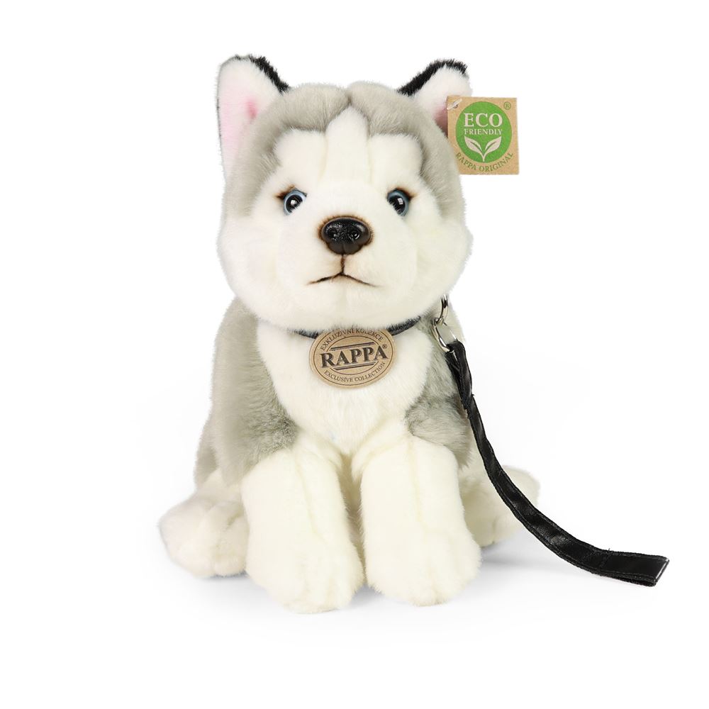 Peluche chien husky 28 cm écologique