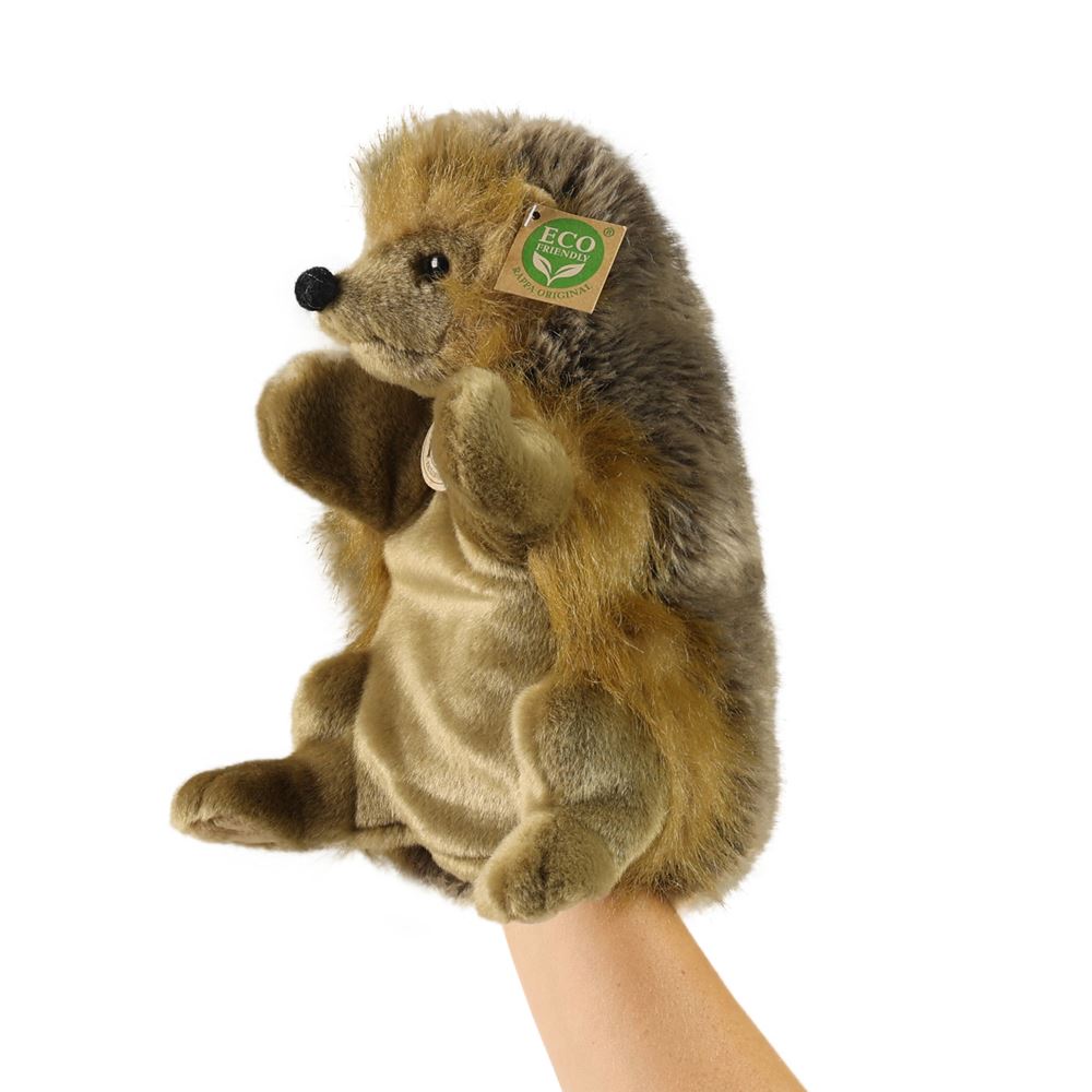 Marionnette à main hérisson en peluche 25 cm éco