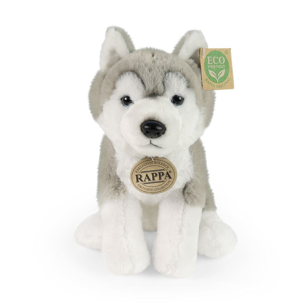 Peluche husky 23 cm douce et écologique