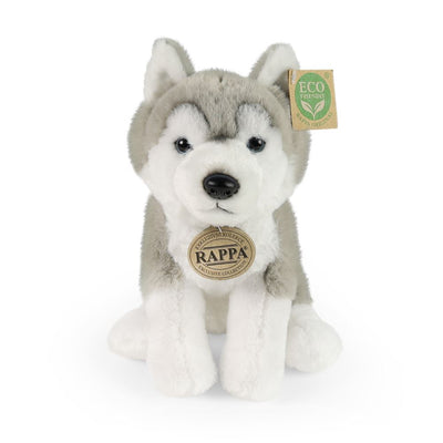 Peluche husky 23 cm douce et écologique