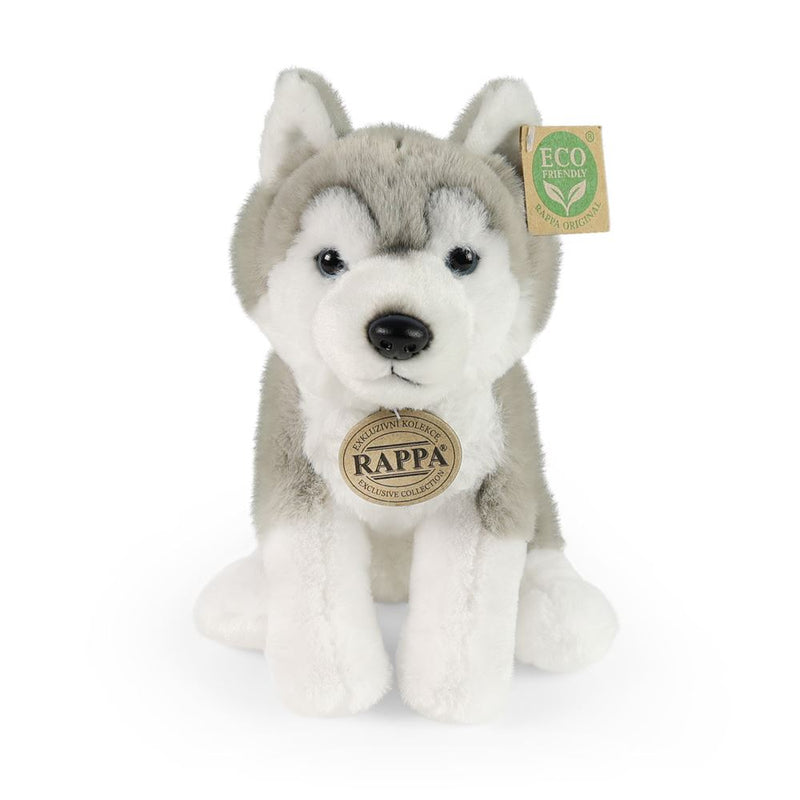 Peluche husky 23 cm douce et écologique