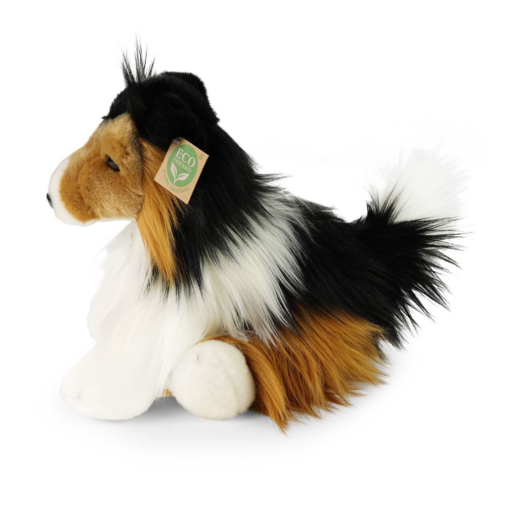 Peluche colley rugueux 28 cm écologique