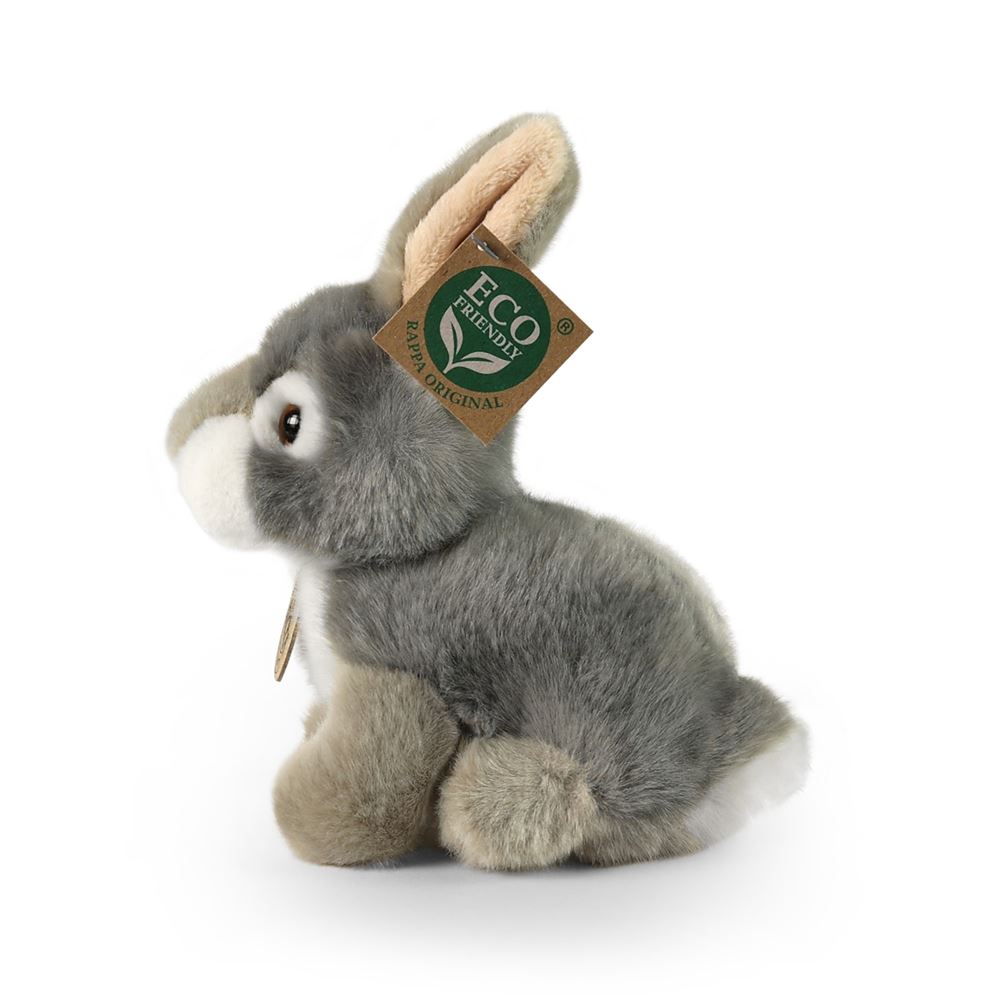 Peluche lapin gris 16 cm écologique