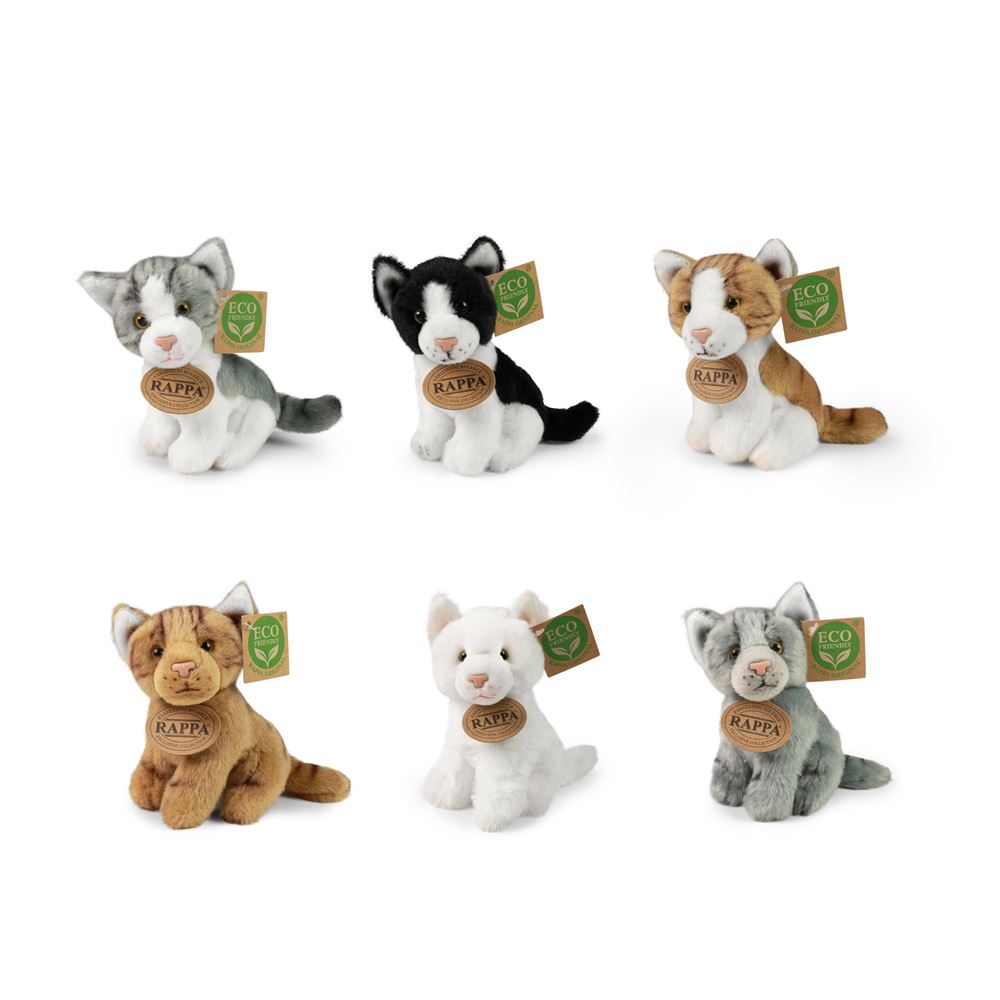 Peluche chats assortis 14 cm écologique