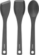 Ensemble d'ustensiles de cuisine Combekk – 3 pièces - noir - bois pressé - ustensiles de cuisine (cuillère, spatule, spatule)