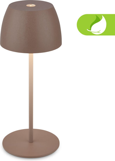 Briloner serina mini - lampe de table LED sans fil ip44 - 7503012 - dimmable - tactile - résistant aux éclaboussures - sans fil - batterie et source lumineuse remplaçables - ø8 x 20 cm - abat-jour sable