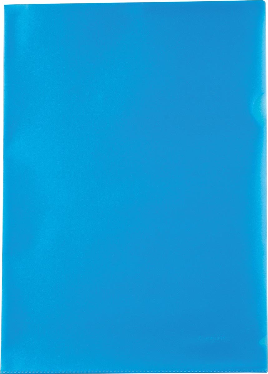 Dossier en L Pergamy, ft a4, pp de 120 microns, paquet de 25, bleu