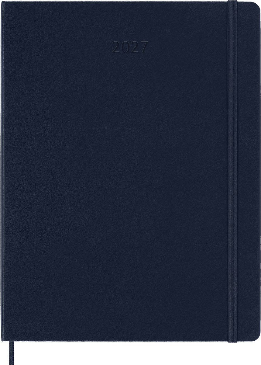 Agenda 12 mois Moleskine - 2027 - hebdomadaire - xl - couverture rigide - bleu saphir