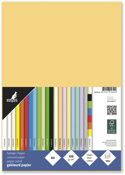 Papier Kangaro - a4 - 120 grammes - paquet 100 feuilles - chamois foncé - k-0043f436