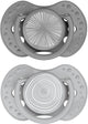 Difrax lovi sucette dynamique - classe - 0 à 6 mois - gris - 2 pièces
