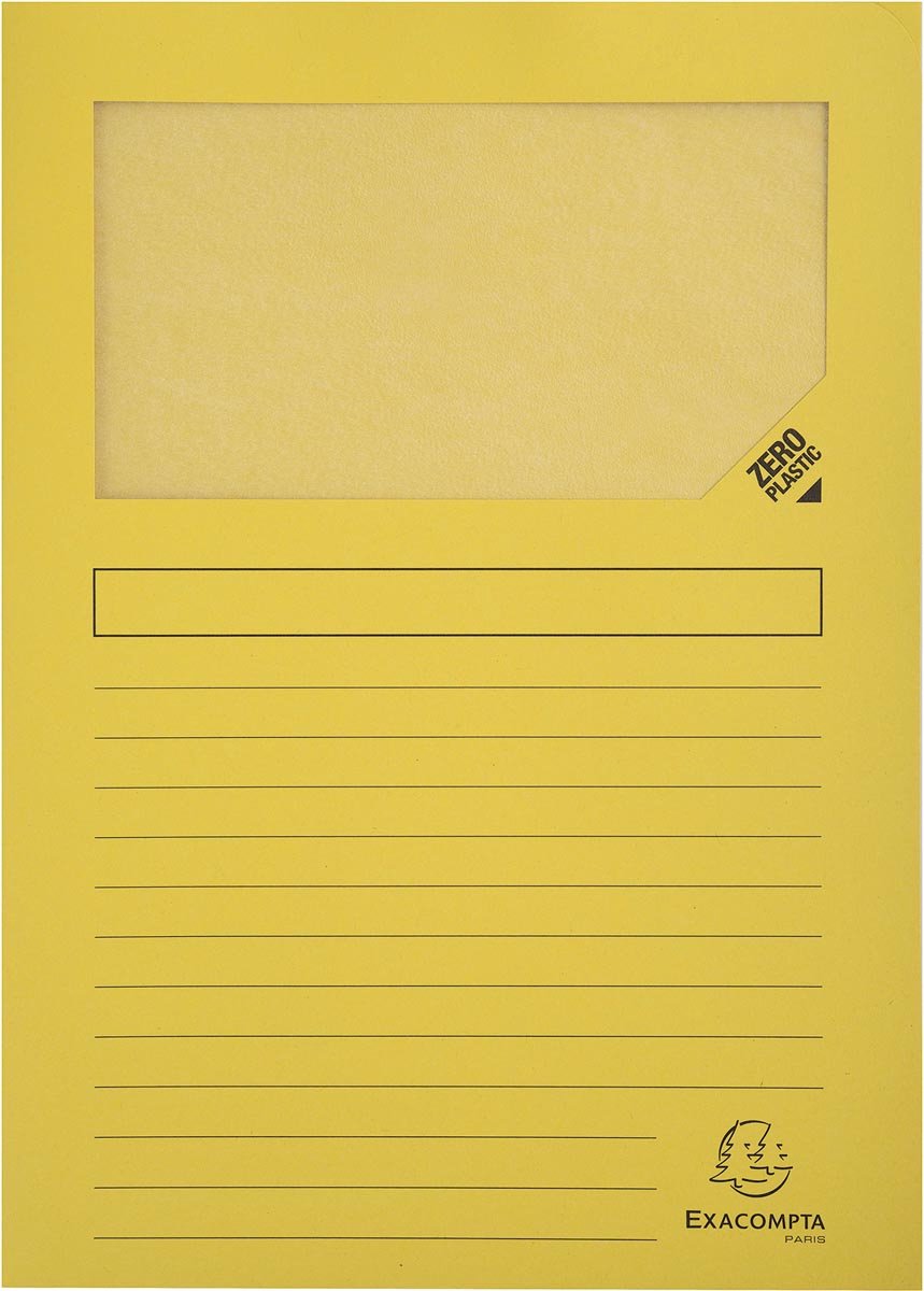 Chemises à insert Exacompta avec fenêtre - jaune a4 25 pièces