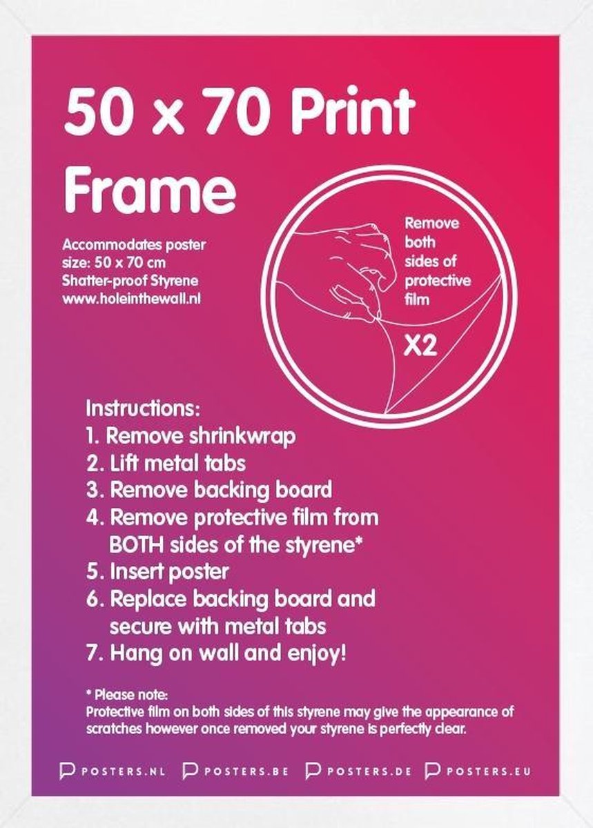Cadre d'échange limité Gb eye 50x70cm blanc - mdf