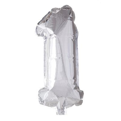 Ballon aluminium Globos numéro '1' argent 40cm
