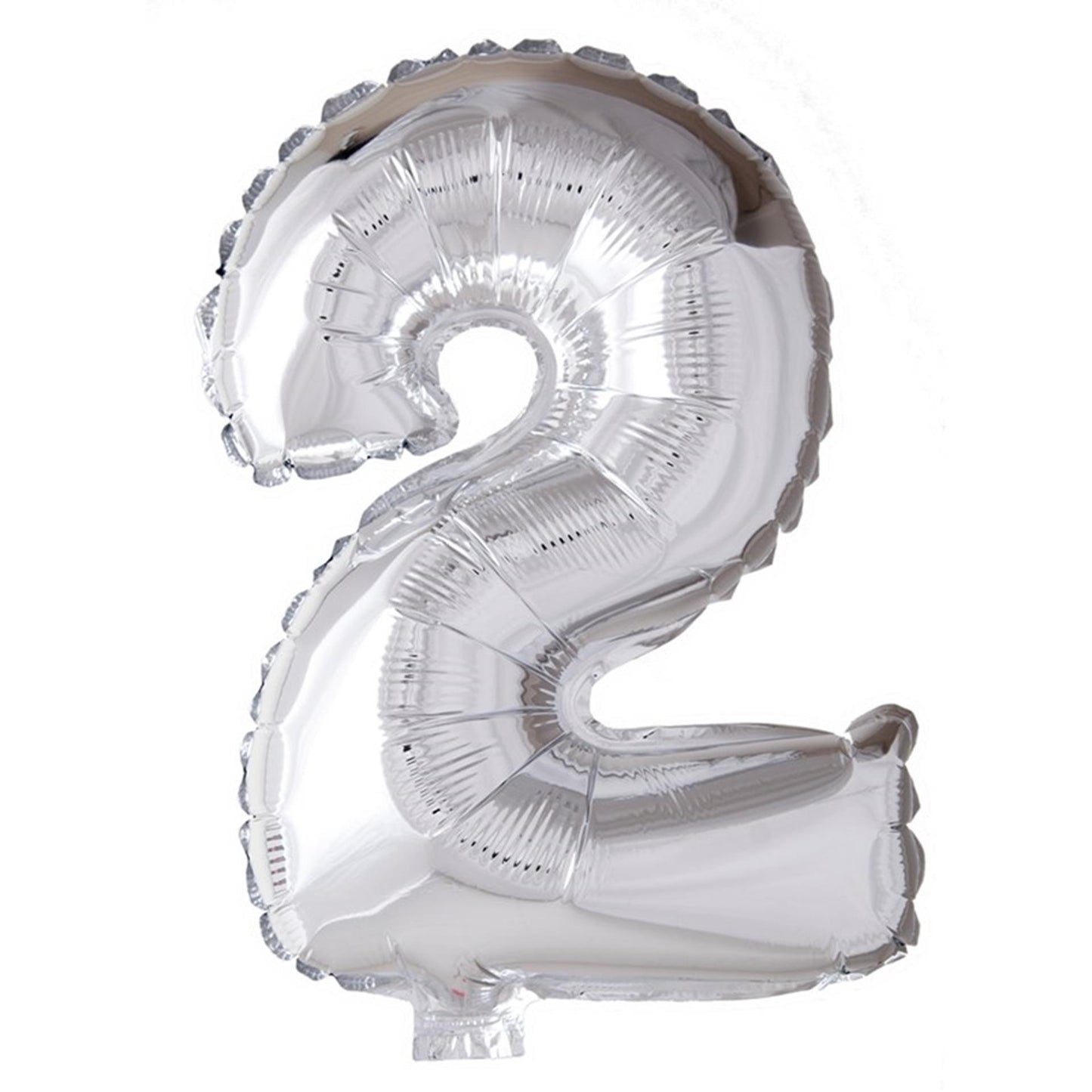 Ballon en feuille numéro '2' argenté 40 cm
