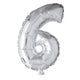 Ballon aluminium Globos numéro '6' argent 40cm