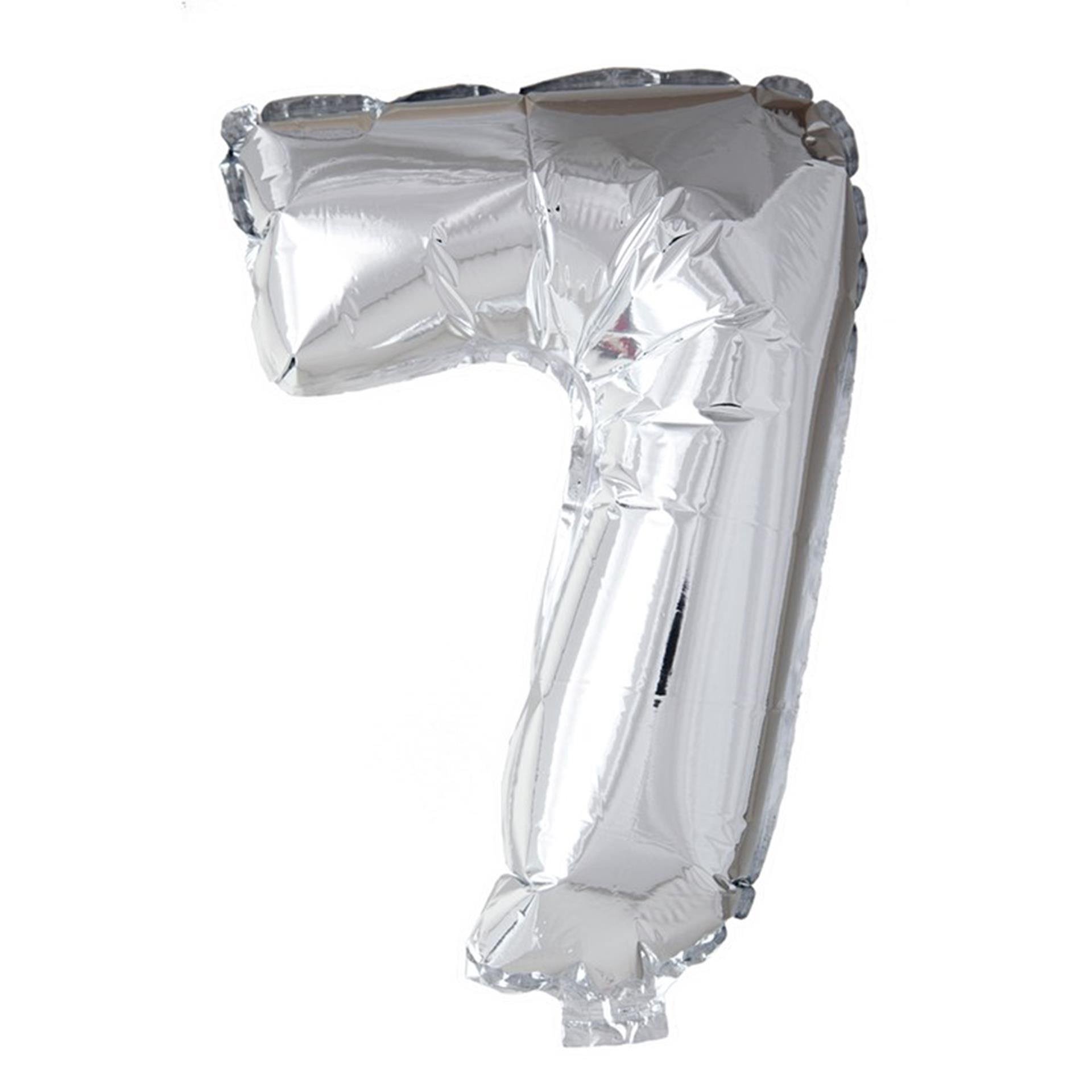 Ballon aluminium Globos numéro '7' argent 40cm