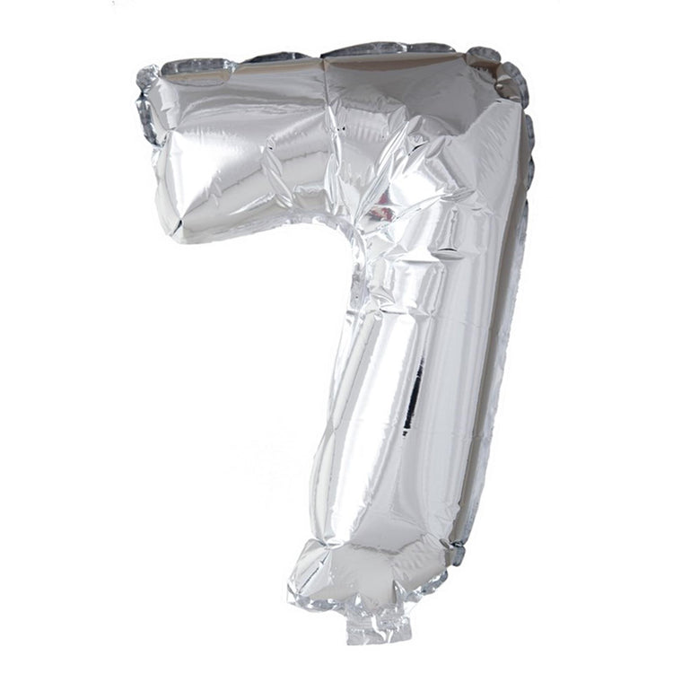 Ballon aluminium Globos numéro '7' argent 40cm