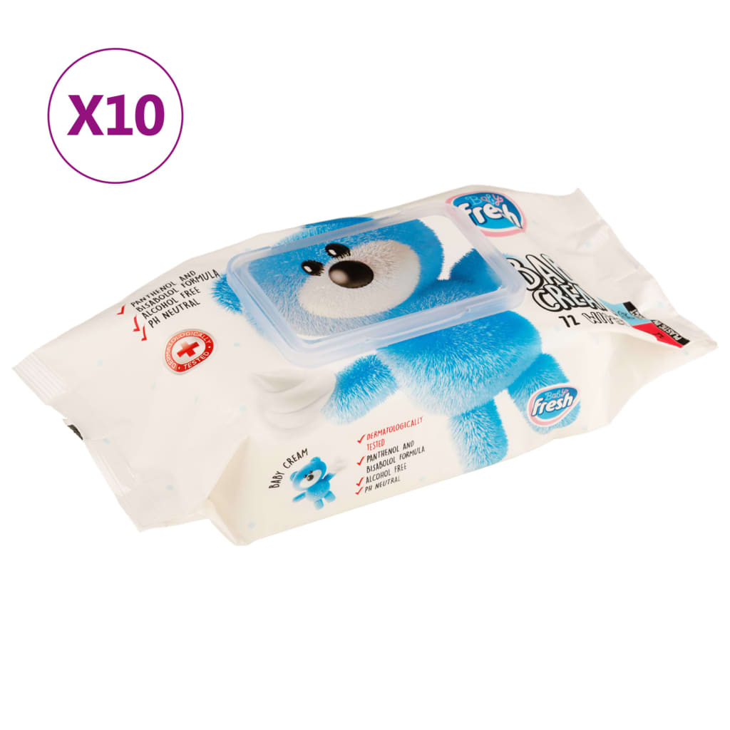 Vidaxl Baby Wipes 10 packs 720 lingettes