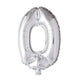 Ballon aluminium Globos numéro '0' argent 40cm