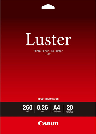 Papier Photo canon pro lustre canon lu-101 a4 blanc 20 feuilles