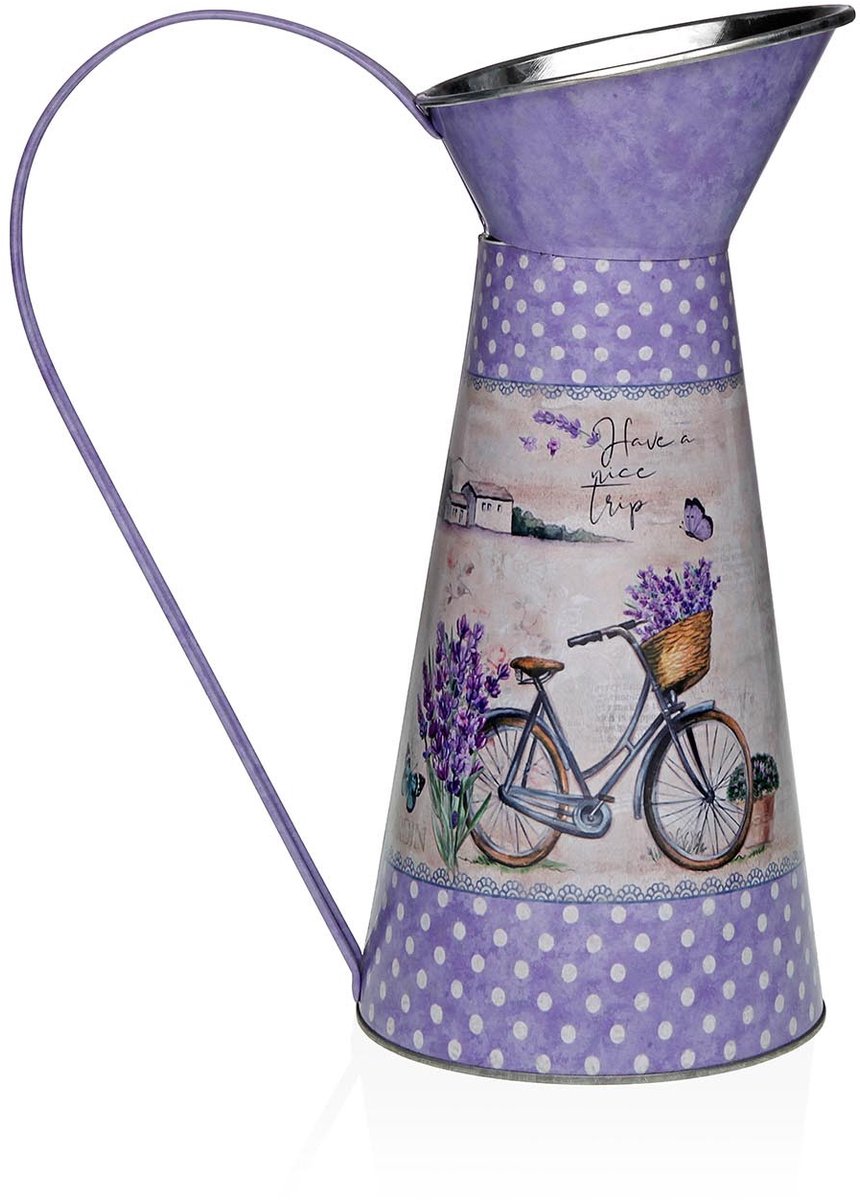 Versa vase vélo en métal lilas 16 x 28 x 22 cm