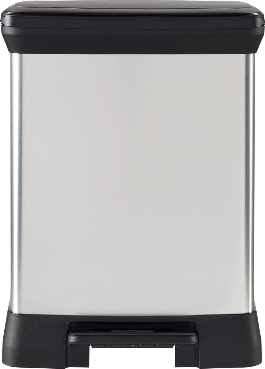 Curver poubelle à pédale déco 30 l argent 240642