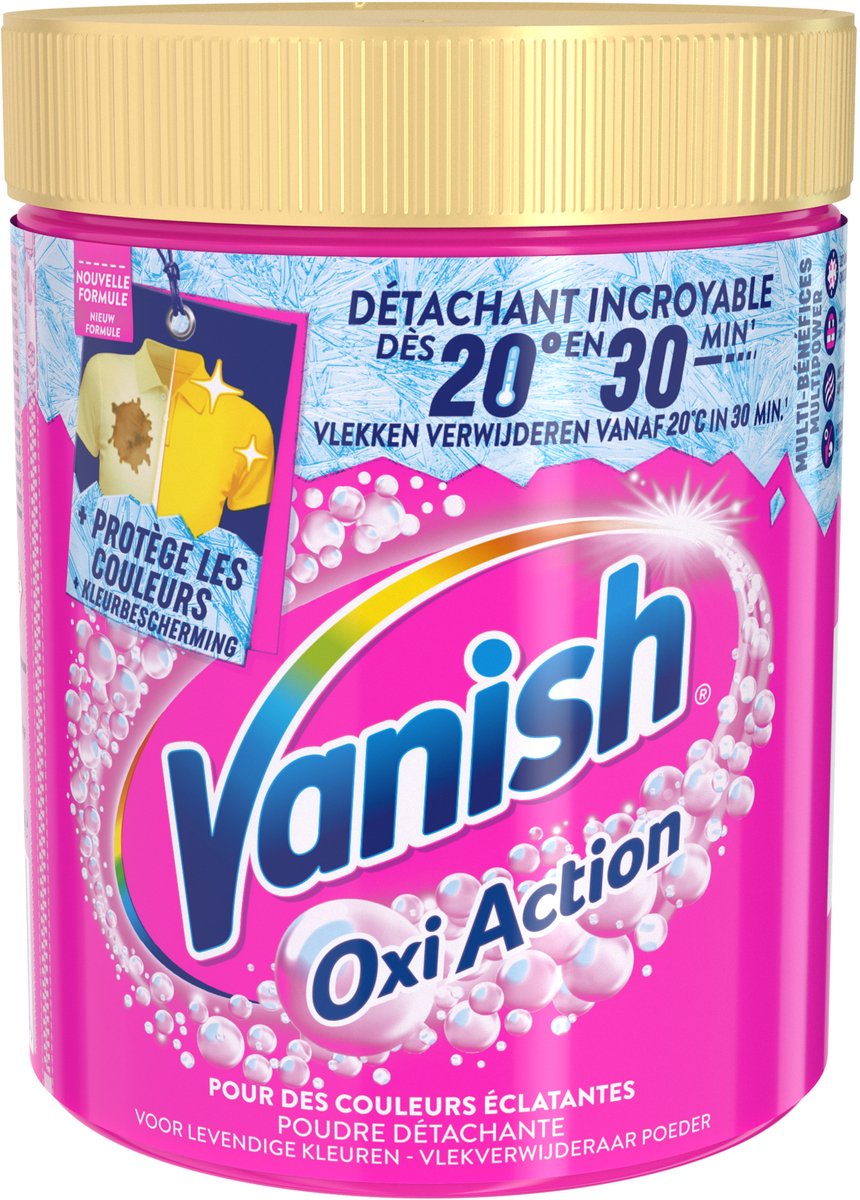 Vanish oxi action poudre booster de lessive - détachant pour linge coloré - 940g