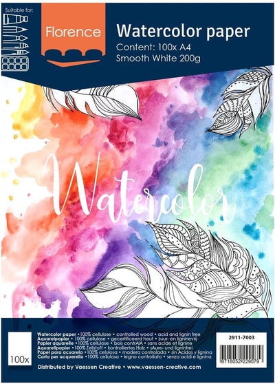 Unbranded sans marque Carnet de croquis pour aquarelle A4 100 feuilles 200 grammes 21 x 30 cm - Papier aquarelle - Blocs d'aquarelle - Blocs de dessin - Matériel de peinture pour loisirs créatifs