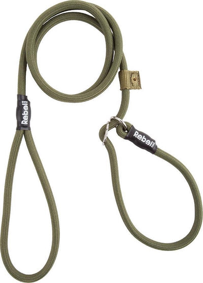 Laisse pour chien Rebel Petz - laisse d'entraînement - vert armée - s - 8 mm x 140 cm