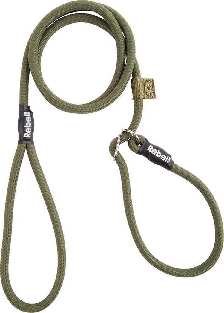 Laisse pour chien Rebel Petz - laisse d'entraînement - vert armée - s - 8 mm x 140 cm