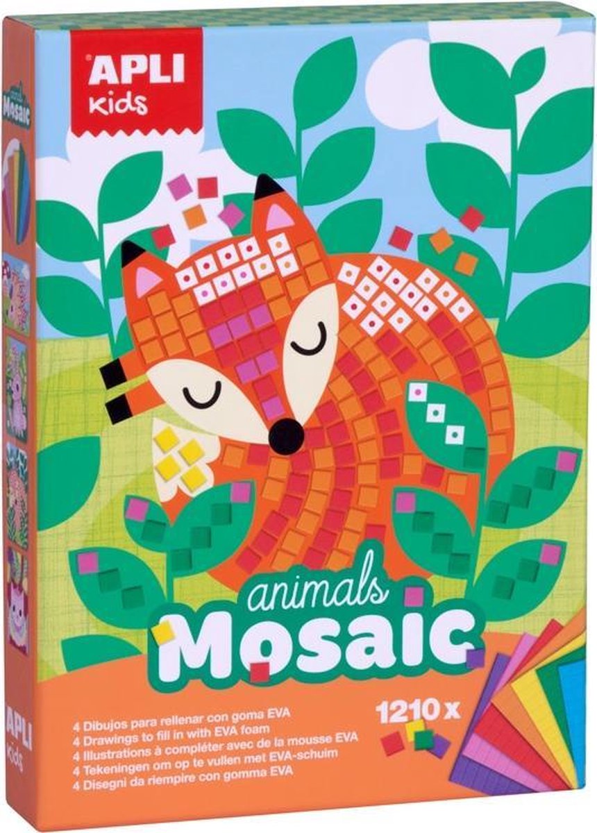 Apli kids mosaïque 2 feuilles d'animaux