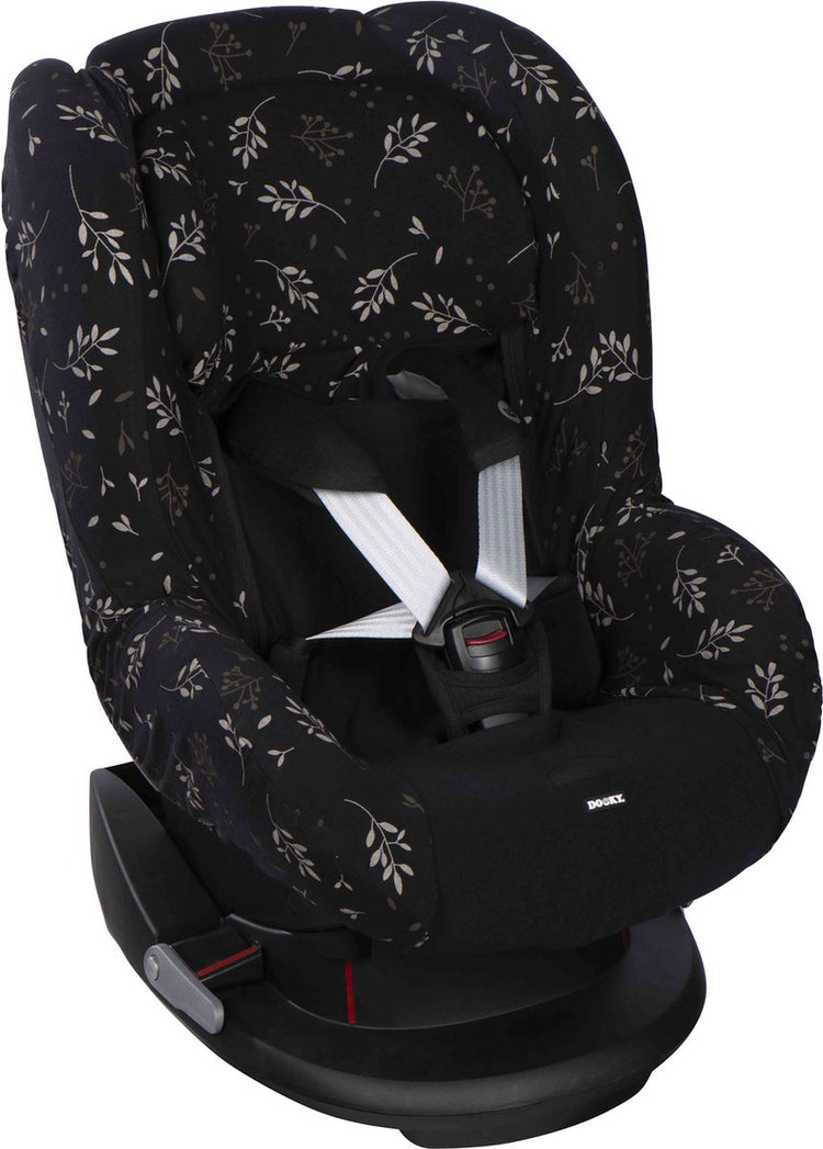 Dooky housse de siège groupe 1 housse de siège auto feuilles romantiques noir - housse de siège auto universelle maxi cosi cabriofix, housse maxi cosi galet, housse maxicosi, cybex et plus - housse de siège auto bébé universelle
