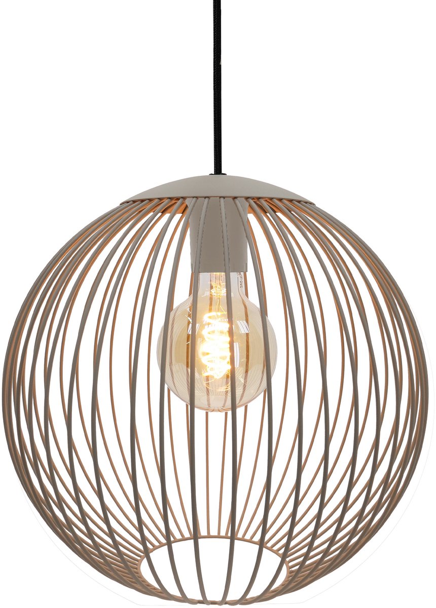 Lampe à suspension Eglo Lindero / E27 - ø 32 cm - coloris sable beige