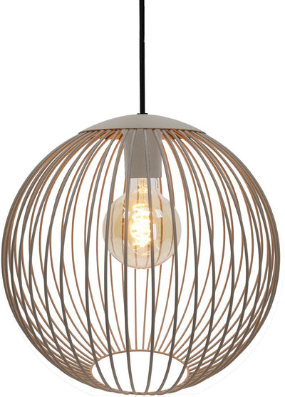 Lampe à suspension Eglo Lindero / E27 - ø 32 cm - coloris sable beige