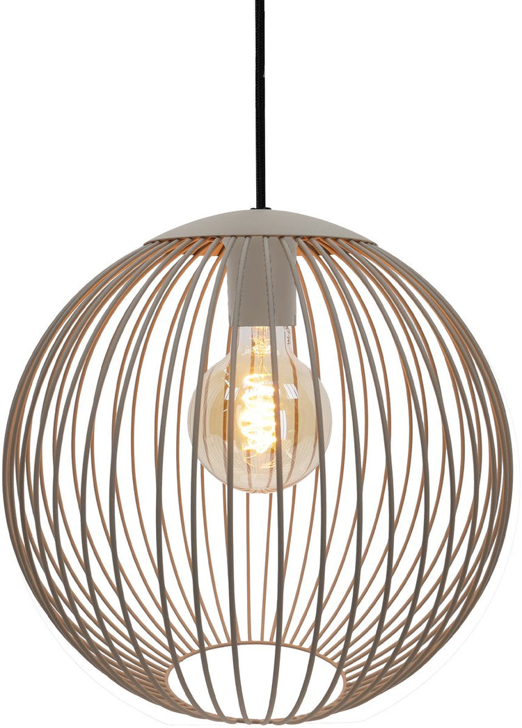 Lampe à suspension Eglo Lindero / E27 - ø 32 cm - coloris sable beige