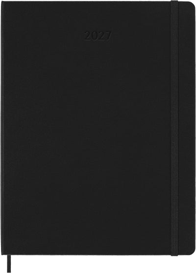 Agenda Moleskine 12 mois - 2027 - semainier professionnel intelligent - vertical grand - couverture rigide - noir