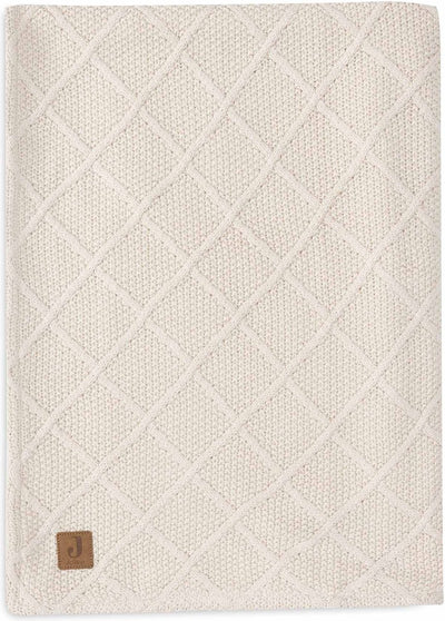 Jollein - couverture de berceau 100x150cm - couverture pour bébé - polaire en peluche à carreaux en tricot d'avoine